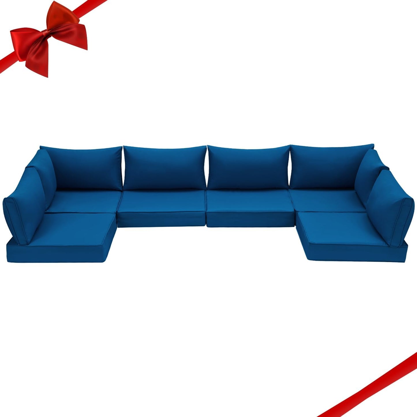 HOMREST Outdoor Replacement Cushions for Patio Furniture,Water-Repellent Sofa Cushion for 6-Seat Rattan Wicker Sectional Patio Conversation Sets,14-Piece Cushions Set for Outdoor Couch-Gray