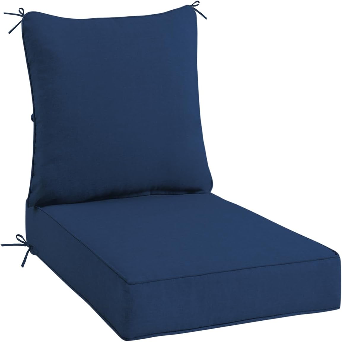 Sundale Outdoor Olefin Deep Seat Cushion Set of 2, Patio Chair Cushion and Pillow, Water-Resistant Sectional Sofa Pad with Straps Teal, 24 x 24 x 4 Inches