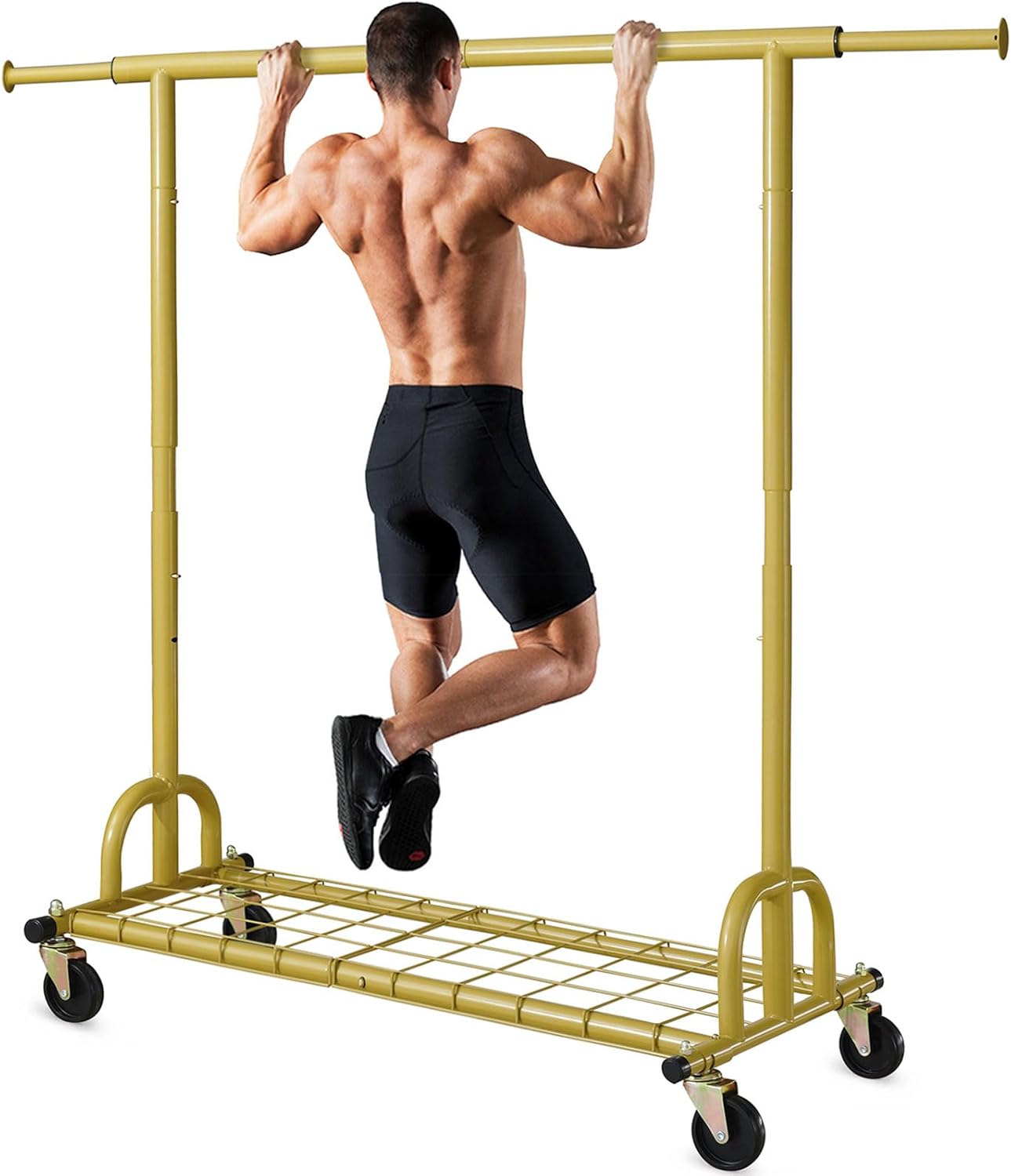 HOKEEPER Clothing Garment Rack Capacity 525LBS Clothing Racks on Wheels Rolling Clothes Rack for Hanging Clothes Heavy Duty Collapsible Commercial