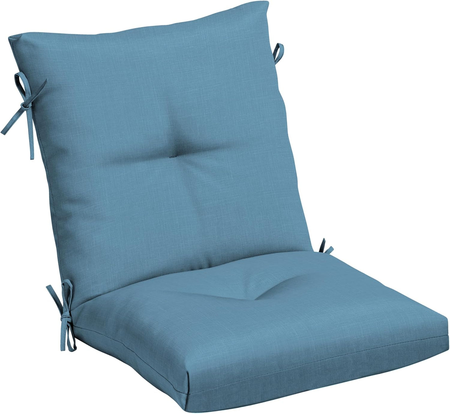 Arden Outdoor Plush Modern Tufted Blowfill Dining Chair Cushion, 21 x 40, Rain-Proof, Fade Resistant, Tufted Cushion for Dining and Bistro Chairs Black Cabana Stripe