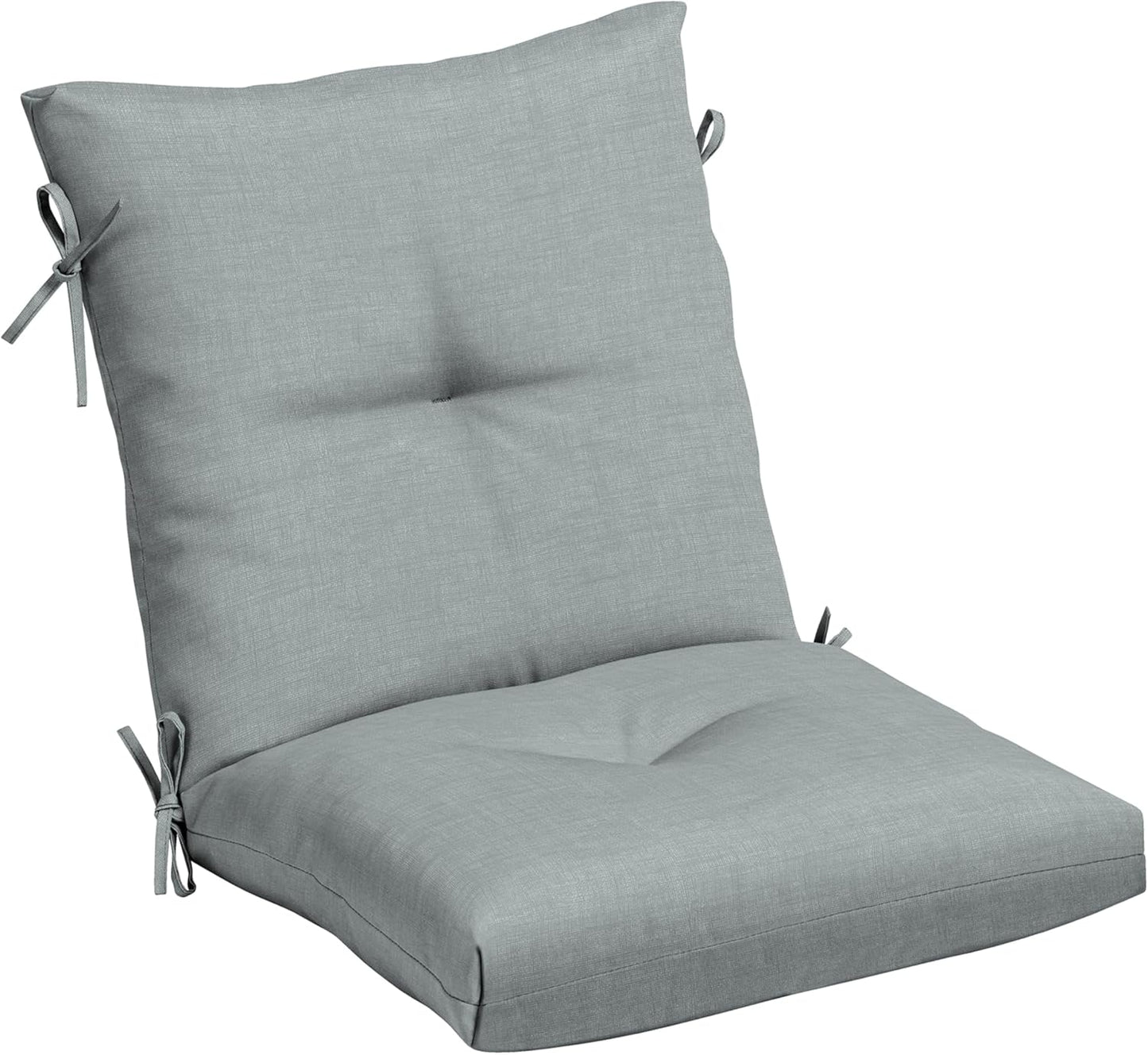 Arden Outdoor Plush Modern Tufted Blowfill Dining Chair Cushion, 21 x 40, Rain-Proof, Fade Resistant, Tufted Cushion for Dining and Bistro Chairs Black Cabana Stripe