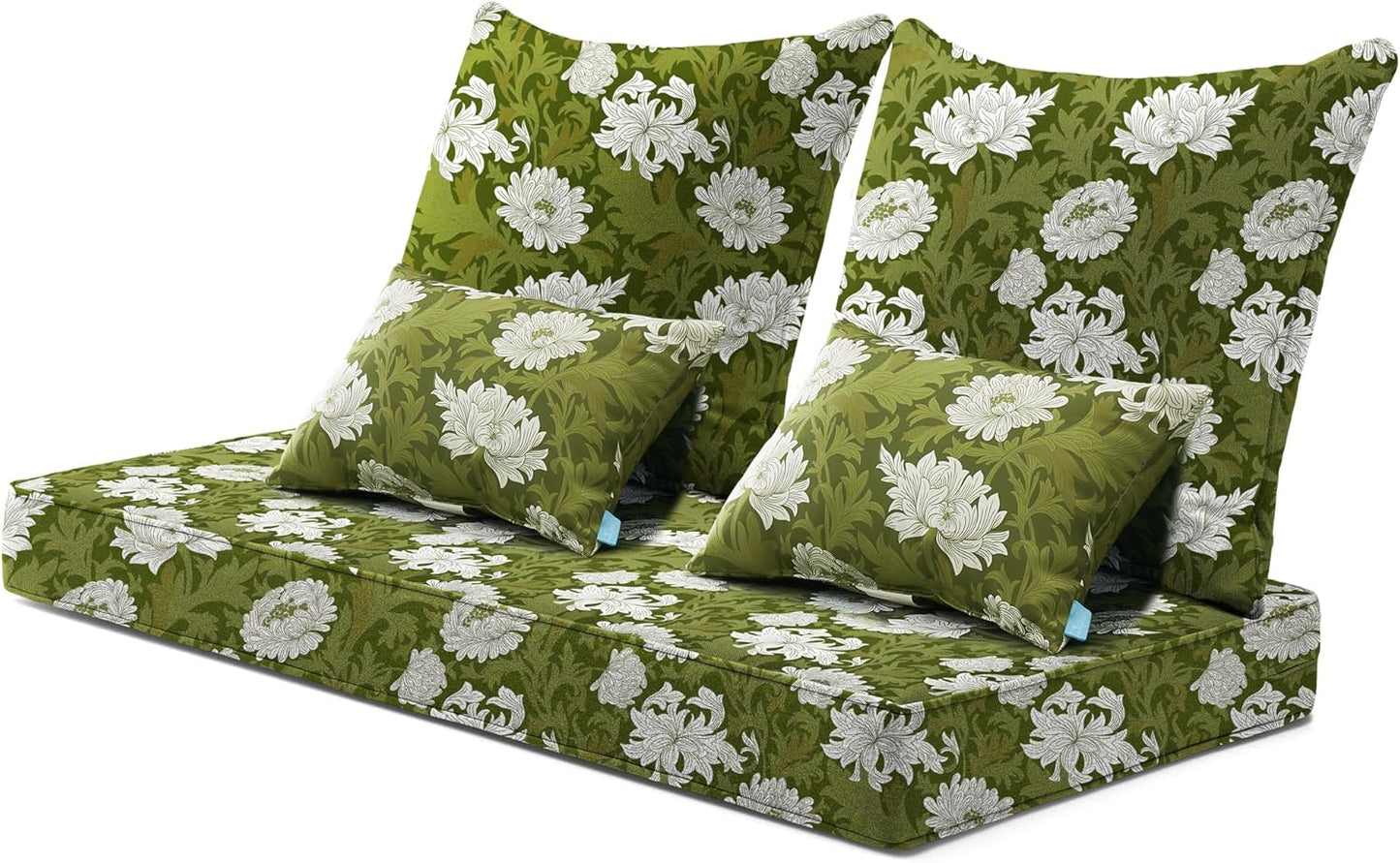 ARTPLAN Outdoor Loveseat Cushion Set,46.6"x 24",Water Repellent,Fade Resistant,Cushion Set for Couch,Bench and Swing,5 Pieces Wicker Furniture Cushions,Grey