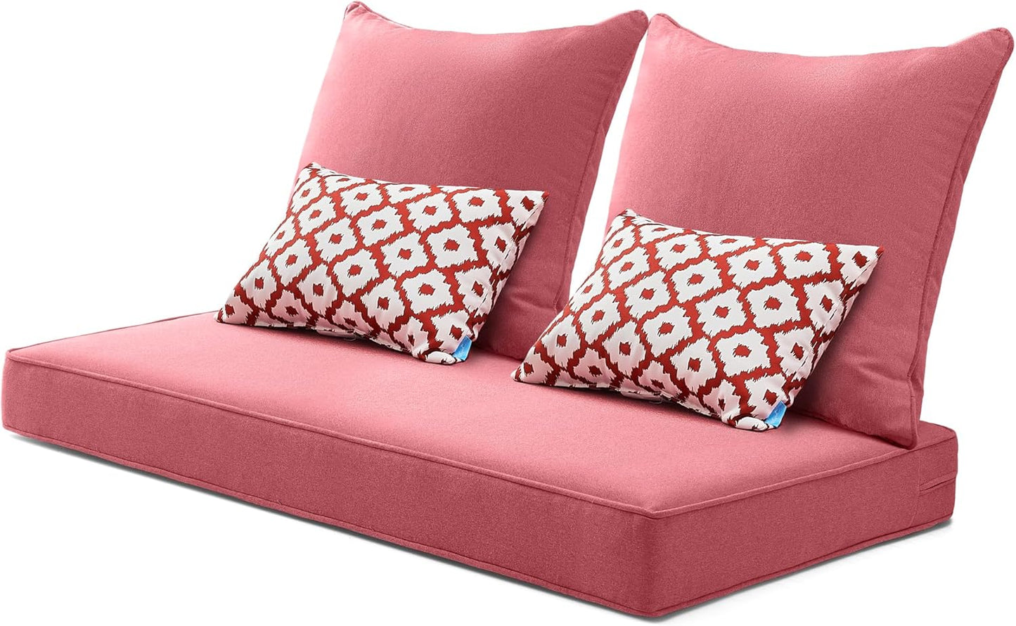 ARTPLAN Outdoor Loveseat Cushion Set,46.6"x 24",Water Repellent,Fade Resistant,Cushion Set for Couch,Bench and Swing,5 Pieces Wicker Furniture Cushions,Grey