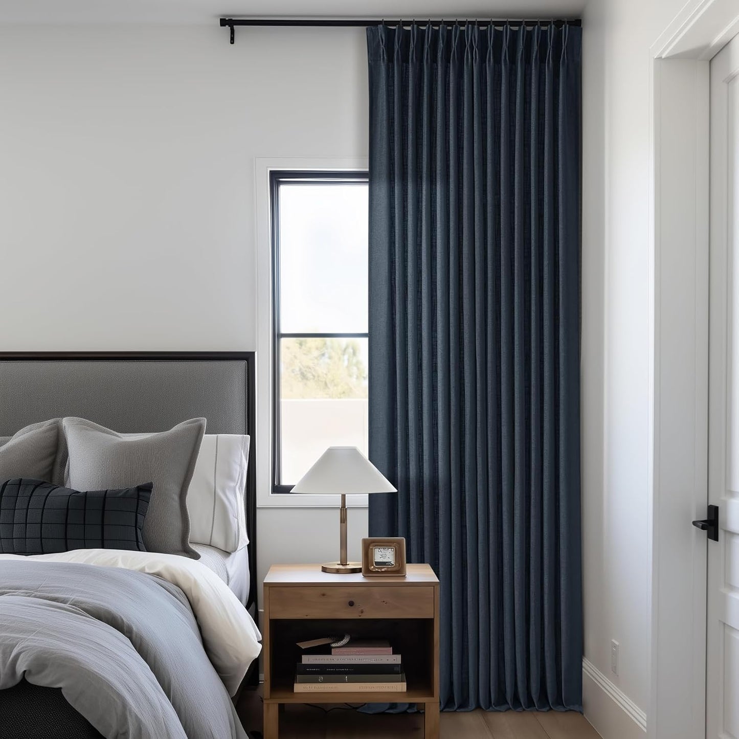 Natural Linen Kitchen Curtains 45 Inches Long 2 Sets Basement Curtains for Small Window Cream Ivory Pinch Pleated Back Tab Linen Blend Short Boho Semi Sheer Back Tab Drapes for Bay Windows 40x45