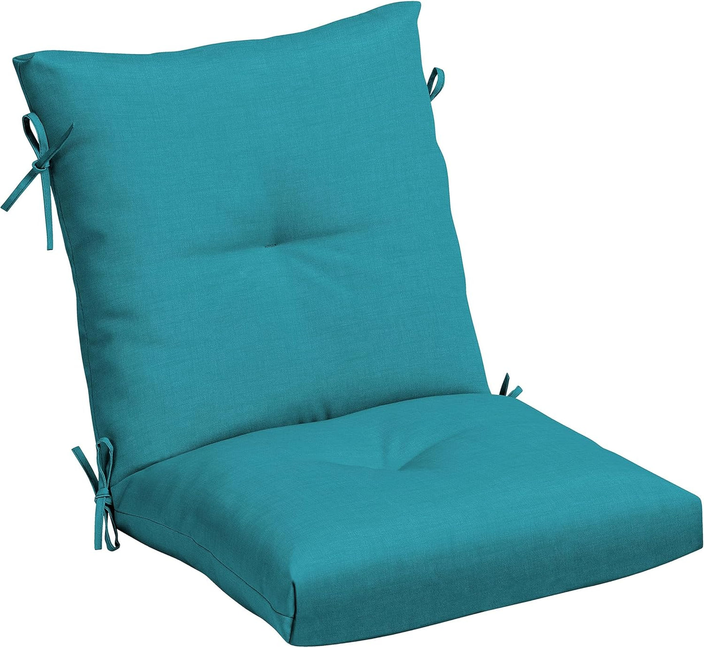 Arden Outdoor Plush Modern Tufted Blowfill Dining Chair Cushion, 21 x 40, Rain-Proof, Fade Resistant, Tufted Cushion for Dining and Bistro Chairs Black Cabana Stripe