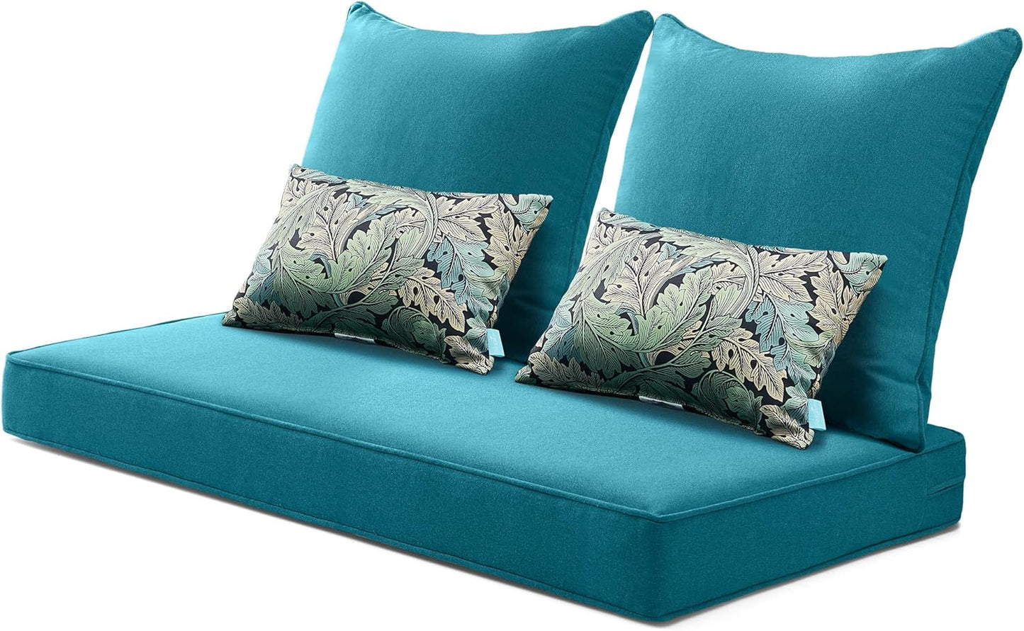 ARTPLAN Outdoor Loveseat Cushion Set,46.6"x 24",Water Repellent,Fade Resistant,Cushion Set for Couch,Bench and Swing,5 Pieces Wicker Furniture Cushions,Grey