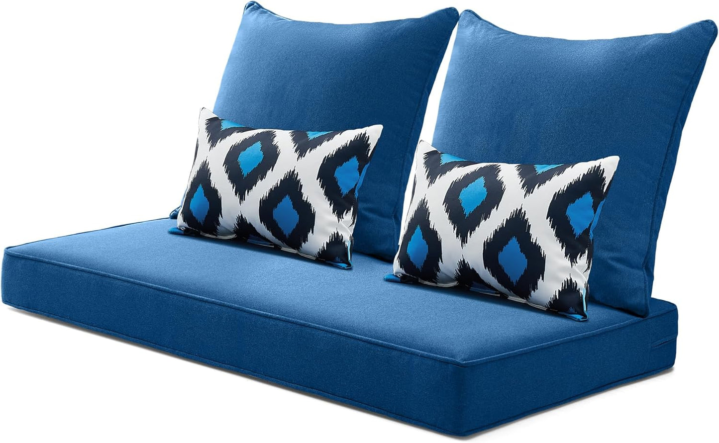 ARTPLAN Outdoor Loveseat Cushion Set,46.6"x 24",Water Repellent,Fade Resistant,Cushion Set for Couch,Bench and Swing,5 Pieces Wicker Furniture Cushions,Grey