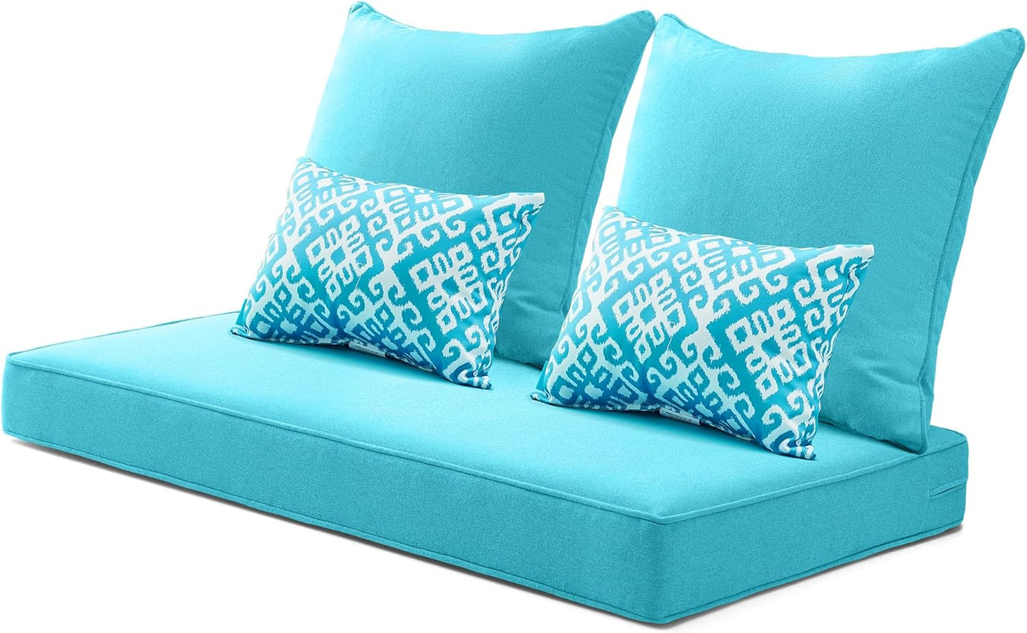 ARTPLAN Outdoor Loveseat Cushion Set,46.6"x 24",Water Repellent,Fade Resistant,Cushion Set for Couch,Bench and Swing,5 Pieces Wicker Furniture Cushions,Grey