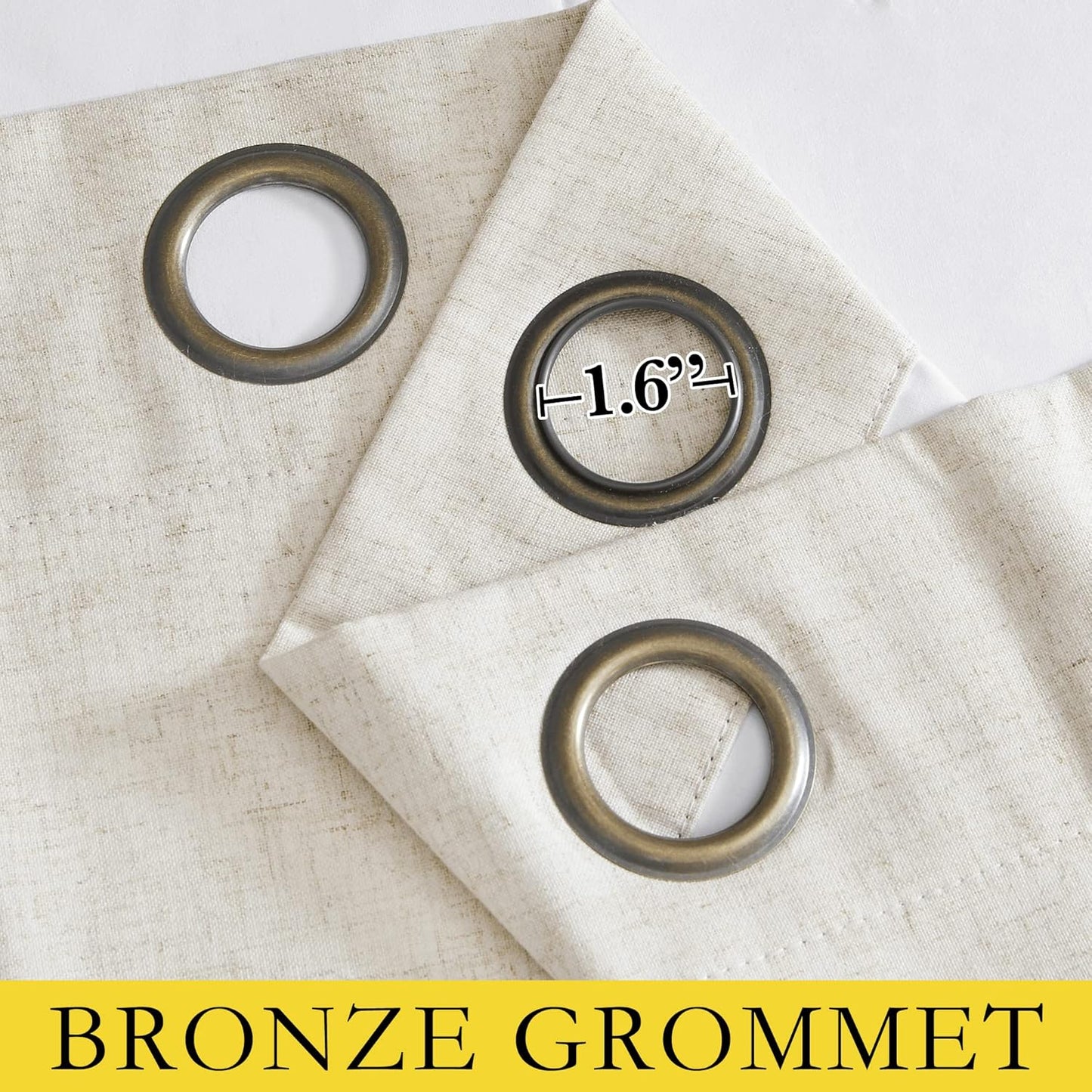 NICETOWN Natural 100% Blackout Short Curtains 63 inches Lenghth Burg for Kitchen, 2 Panels, Burlap Linen Drapes with Thermal Insulated White Liner, Keeping Out Cold Air and Heat Panels