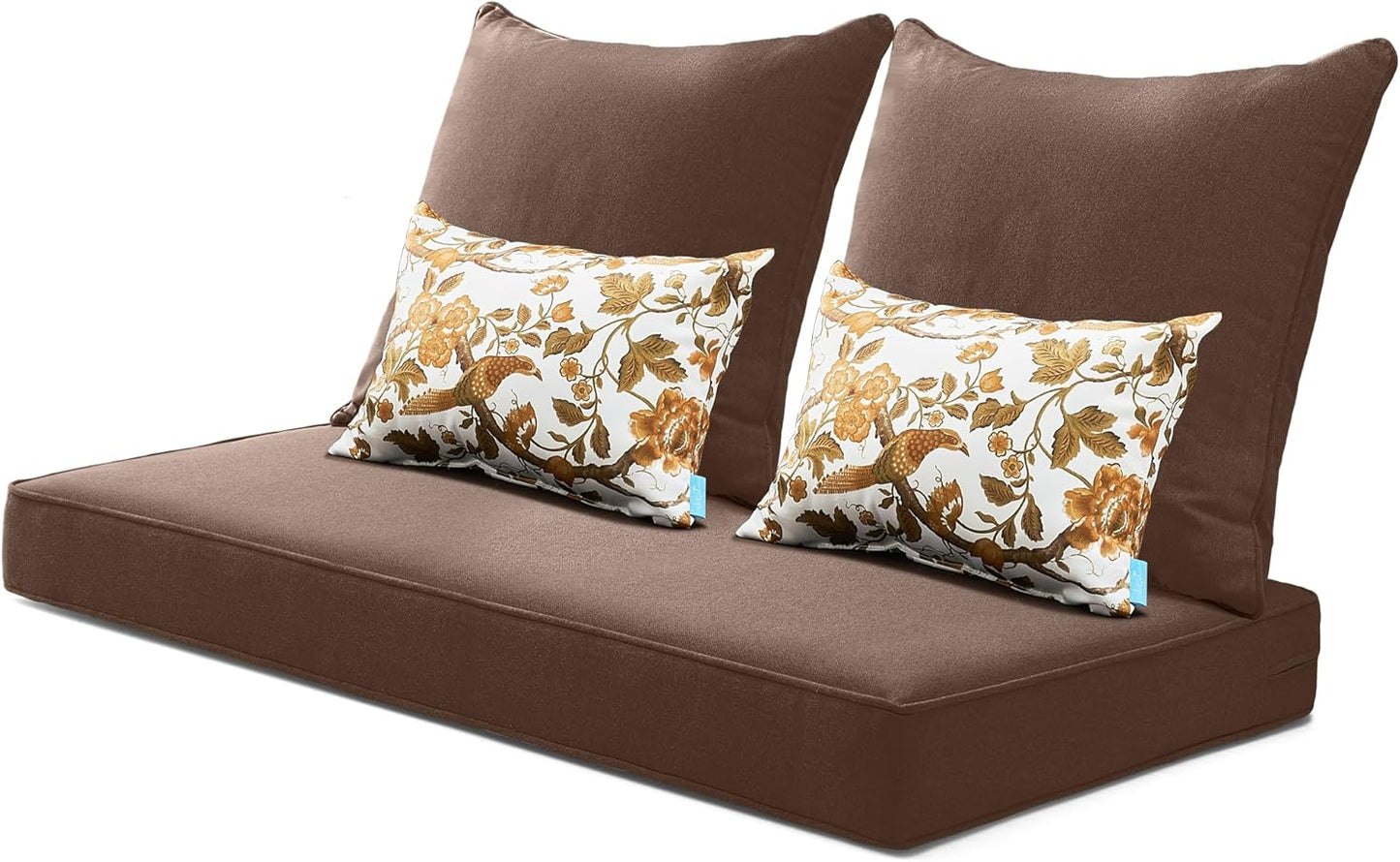 ARTPLAN Outdoor Loveseat Cushion Set,46.6"x 24",Water Repellent,Fade Resistant,Cushion Set for Couch,Bench and Swing,5 Pieces Wicker Furniture Cushions,Grey