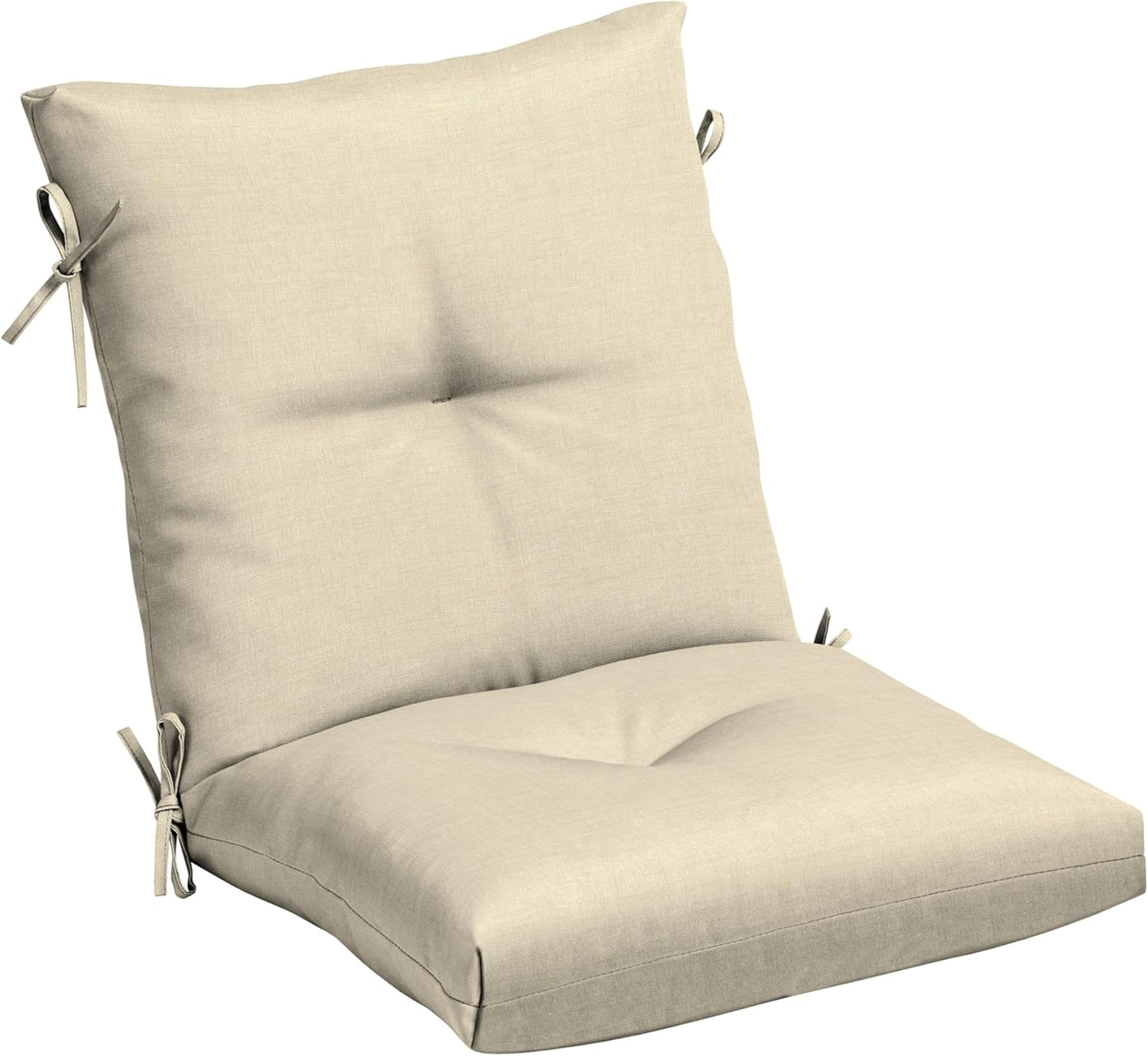 Arden Outdoor Plush Modern Tufted Blowfill Dining Chair Cushion, 21 x 40, Rain-Proof, Fade Resistant, Tufted Cushion for Dining and Bistro Chairs Black Cabana Stripe