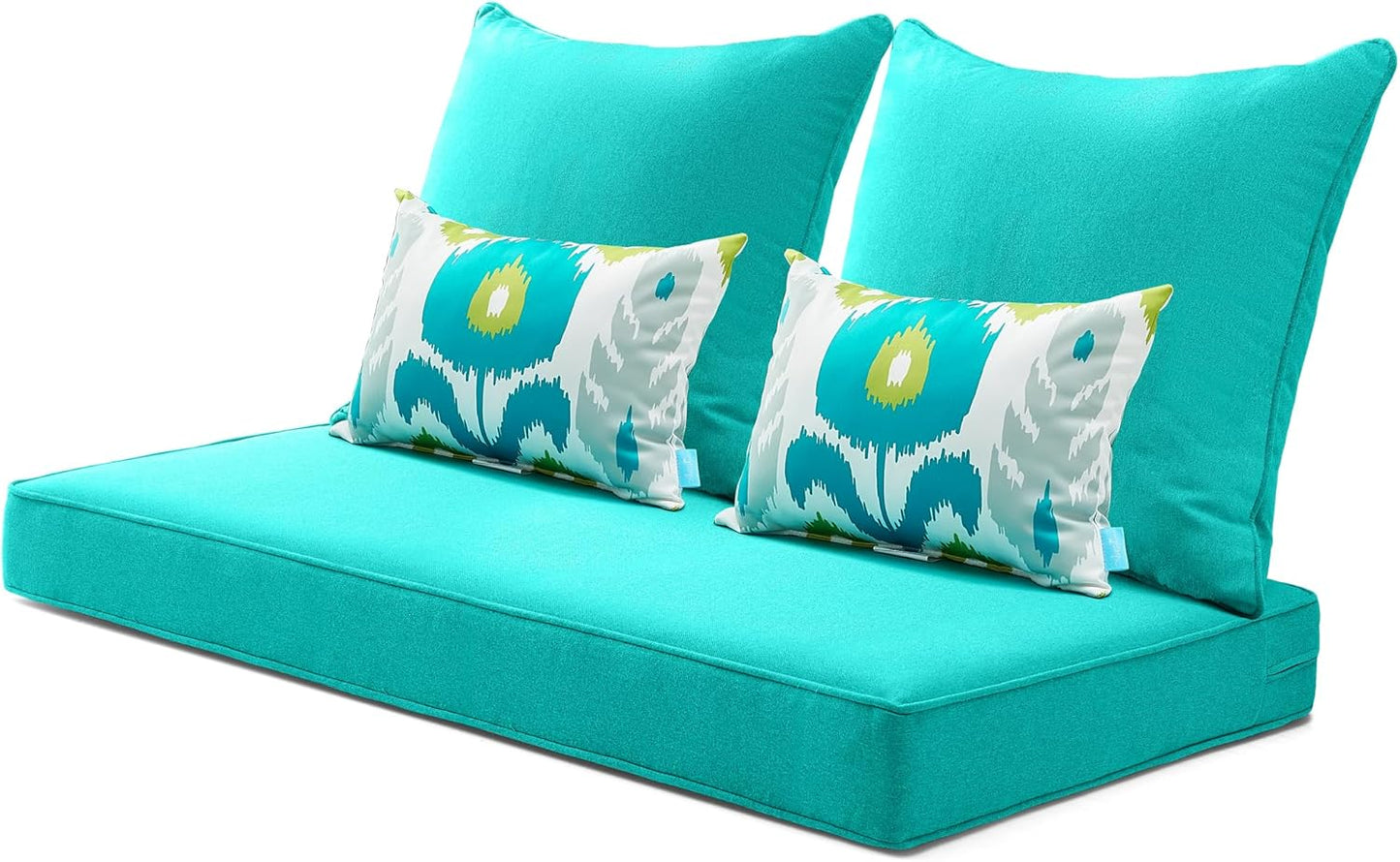 ARTPLAN Outdoor Loveseat Cushion Set,46.6"x 24",Water Repellent,Fade Resistant,Cushion Set for Couch,Bench and Swing,5 Pieces Wicker Furniture Cushions,Grey