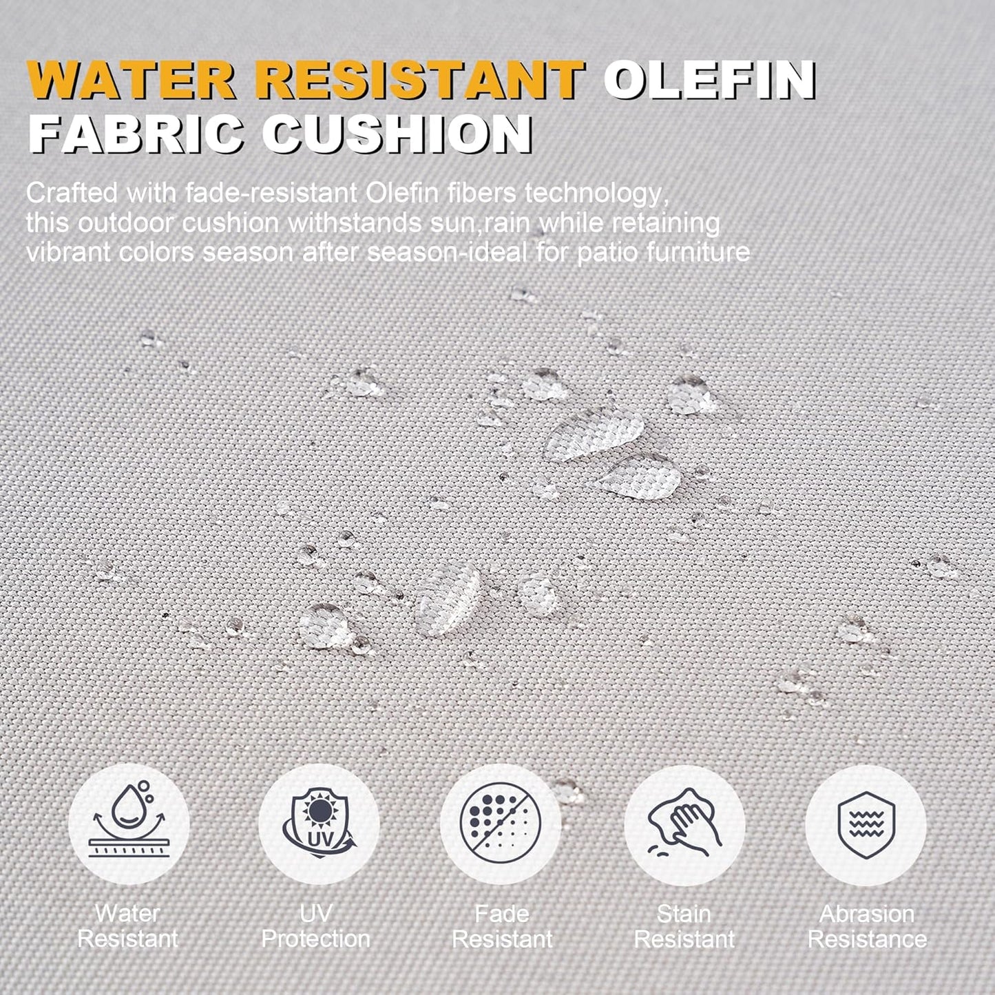 ARTPLAN Outdoor Loveseat Cushion Set,46.6"x 24",Water Repellent,Fade Resistant,Cushion Set for Couch,Bench and Swing,5 Pieces Wicker Furniture Cushions,Grey