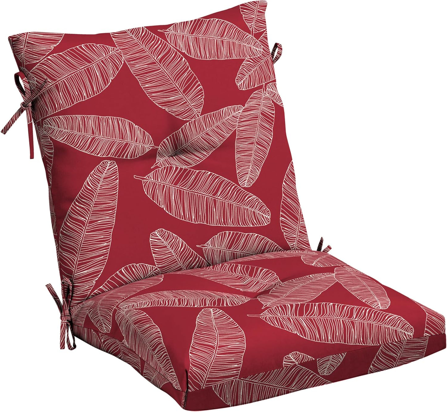 Arden Outdoor Plush Modern Tufted Blowfill Dining Chair Cushion, 21 x 40, Rain-Proof, Fade Resistant, Tufted Cushion for Dining and Bistro Chairs Black Cabana Stripe